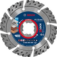 Bosch 1x EXPERT MultiMaterial X-LOCK diamantdoorslijpschijven (voor Beton, Gewapend beton, Ø 115 mm, Professional Accessoires Kleine haakse slijper)