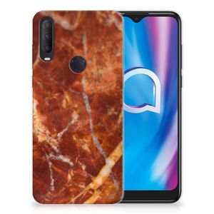 Alcatel 1S (2020) TPU Siliconen Hoesje Marmer Bruin