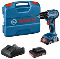 Bosch Blauw GSR 18V-45 Professional | Accuschroefboormachine | 2 x 2,0 Ah accu + oplader | In L-Case - 06019K3202