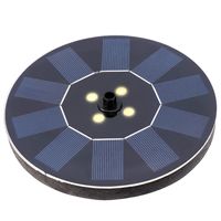 Solar fontein met led verlichting - D16 cm - zwart - vijver sierfontein - thumbnail