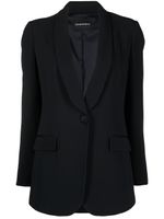 Emporio Armani blazer en jersey à simple boutonnage - Bleu