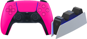 Sony PlayStation 5 DualSense draadloze controller Nova Pink + BlueBuilt oplaadstation