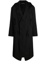 Yohji Yamamoto trench en laine à revers crantés - Noir - thumbnail