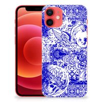 Silicone Back Case iPhone 12 Mini Angel Skull Blauw