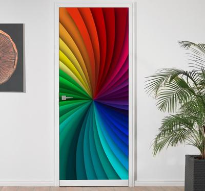 Deursticker kaleidoscoop kleuren