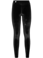 Philipp Plein legging en velours à plaque logo - Noir - thumbnail