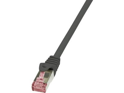 LogiLink CQ2043S RJ45 Netwerkkabel, patchkabel CAT 6 S/FTP 1.50 m Zwart Vlambestendig, Snagless 1 stuk(s)