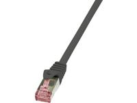 LogiLink CQ2043S RJ45 Netwerkkabel, patchkabel CAT 6 S/FTP 1.50 m Zwart Vlambestendig, Snagless 1 stuk(s)