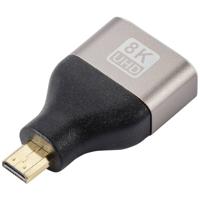 SpeaKa Professional SP-11302016 HDMI Adapter [1x HDMI-stekker D micro - 1x HDMI-bus] Zwart, Zilver UHD 8K @ 60 Hz, UHD 4K @ 120 Hz - thumbnail