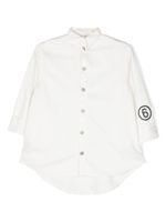 MM6 Maison Margiela Kids robe-chemise en coton à logo imprimé - Blanc - thumbnail