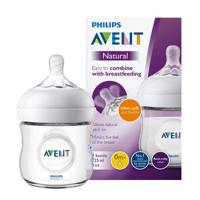 Philips Avent Natural Babyfles - 1 Fles (125 ml) - 0m+ - Speen voor pasgeboren baby's - Spiraalvormig design - Antikrampjes ventiel vermindert darmkrampjes - Ultra zachte speen - SCF030/17