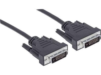 Manhattan DVI Aansluitkabel [1x DVI-stekker 24+1-polig - 1x DVI-stekker 24+1-polig] 5.00 m Zwart