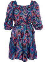 ERES Nightclub geometric-print silk minidress - Bleu