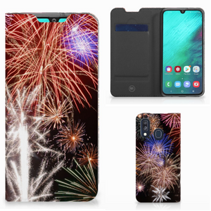 Samsung Galaxy A40 Hippe Standcase Vuurwerk