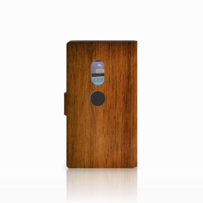 Sony Xperia XZ2 Book Style Case Donker Hout