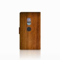 Sony Xperia XZ2 Book Style Case Donker Hout