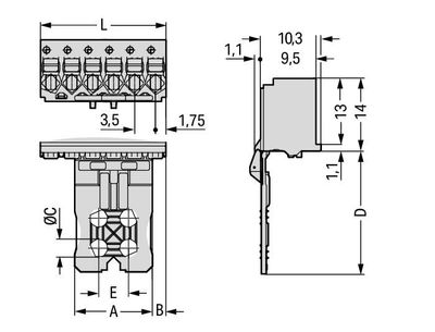 WAGO 2091-1104/0002-0000 Female header (standaard) 2091 Totaal aantal polen: 4 Inhoud: 1 stuk(s)