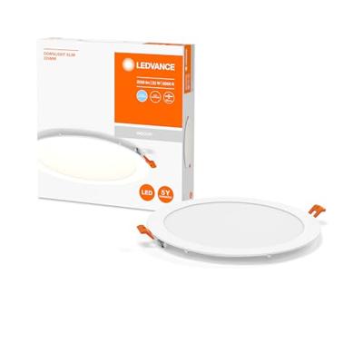 LEDVANCE Downlight LED: voor plafond, RECESS SLIM DOWNLIGHT / 22 W, 220...240 V, stralingshoek: 110, koel daglicht, 6500 K, materiaal: polypropyleen (pp)/polyamide, IP20, 1 Stuk