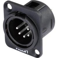 Hicon HI-X5DM-M XLR-connector Flensstekker, contacten recht Aantal polen: 5 Zwart 1 stuk(s)