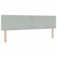 vidaXL Hoofdbord LED en kristallen knopen 90 cm fluweel lichtgrijs