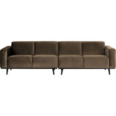 Bank Statement 4-zits fluweel taupe 280 cm