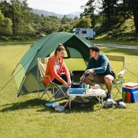 Tent voor 2 Personen Ultralichte Campingtent met Afneembare Regenbescherming Ramen en Grondzeil Waterdicht voor Trekking Kamperen - thumbnail