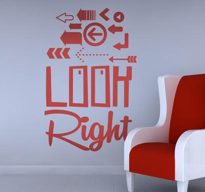 Look right sticker