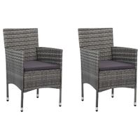 Tuinstoelen 2 st poly rattan grijs