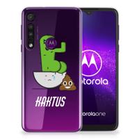 Motorola One Macro Telefoonhoesje met Naam Cactus Poo