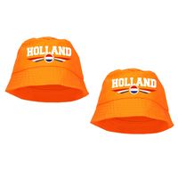 4x stuks oranje supporter / Koningsdag vissershoedje Holland voor EK/ WK fans