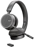 Plantronics Voyager 4220 UC Bluetooth-stereo-headset USB-C BT-dongle, SoundGuard-technologie, microfoonarm, toetsen op de headset, zwart, één maat
