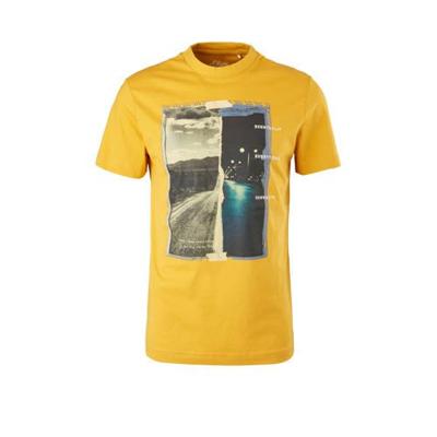 s.Oliver T-shirt met printopdruk geel