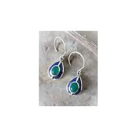 Zilveren Oorbellen Lapis Lazuli met Groene Onyx - thumbnail