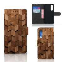 Book Style Case voor Huawei P30 Wooden Cubes - thumbnail