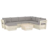 vidaXL 8-delige Loungeset met kussens pallet vurenhout