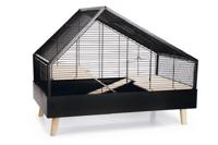 Beeztees ayaz - knaagdierkooi - metaal - houten poten - zwart - 78x48x61 cm