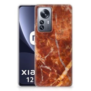 Xiaomi 12 Pro TPU Siliconen Hoesje Marmer Bruin