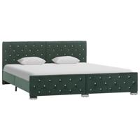 vidaXL Bedframe stof donkergroen 180x200 cm