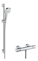 Hansgrohe Croma Select E doucheset met thermostaatkraan, 3 standen handdouche en 90cm glijstang chroom