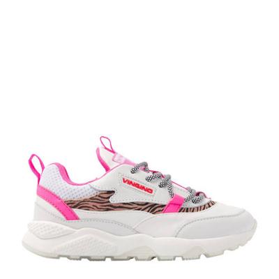 Vingino Marta leren chunky sneakers wit/neon roze Vingino Marta leren chunky sneakers wit/neon roze
