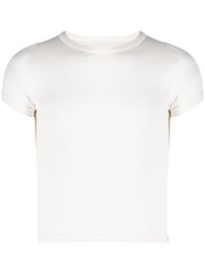 extreme cashmere rainbow-stitch fine-ribbed T-shirt - Blanc