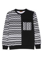 Missoni Kids sweat en coton à motif zigzag - Noir - thumbnail