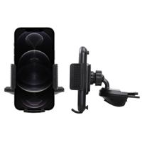 Shop4 - iPhone 12 Pro Max Autohouder Verstelbare CD Houder met Klem Zwart