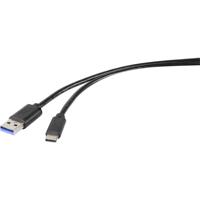 Renkforce USB-kabel USB 3.2 Gen1 (USB 3.0 / USB 3.1 Gen1) USB-A stekker, USB-C stekker 0.50 m Zwart RF-4599658