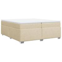 vidaXL Boxspring met matras stof crèmekleurig 200x200 cm