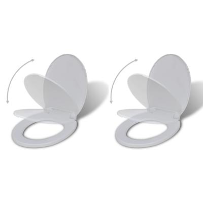 vidaXL Toiletbrillen met soft-close deksels 2 st kunststof wit