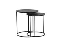 Light & Living Bijzettafel 'Rengo' Set van 2 stuks, kleur Zwart Nikkel