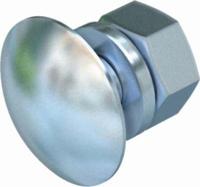 Tornillo de cabeza alomada con tuerca y arandela