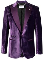 Philipp Plein blazer en velours à boutonnière - Violet - thumbnail