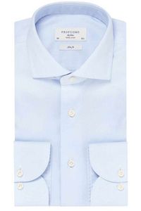 Profuomo Sky Blue Travel Slim Fit Overhemd lichtblauw, Effen